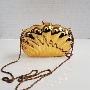 Vintage Metallic Gold Clamshell Purse/Clutch